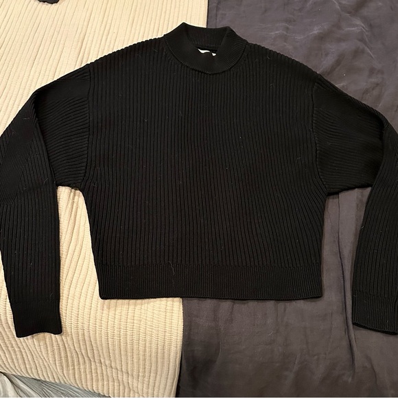 Ba&sh mock neck ribbed wool sweater - Picture 3 of 6